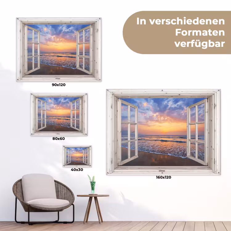 Zonsondergang aan zee tuinposter los doek klein -Xsfeer9_DE