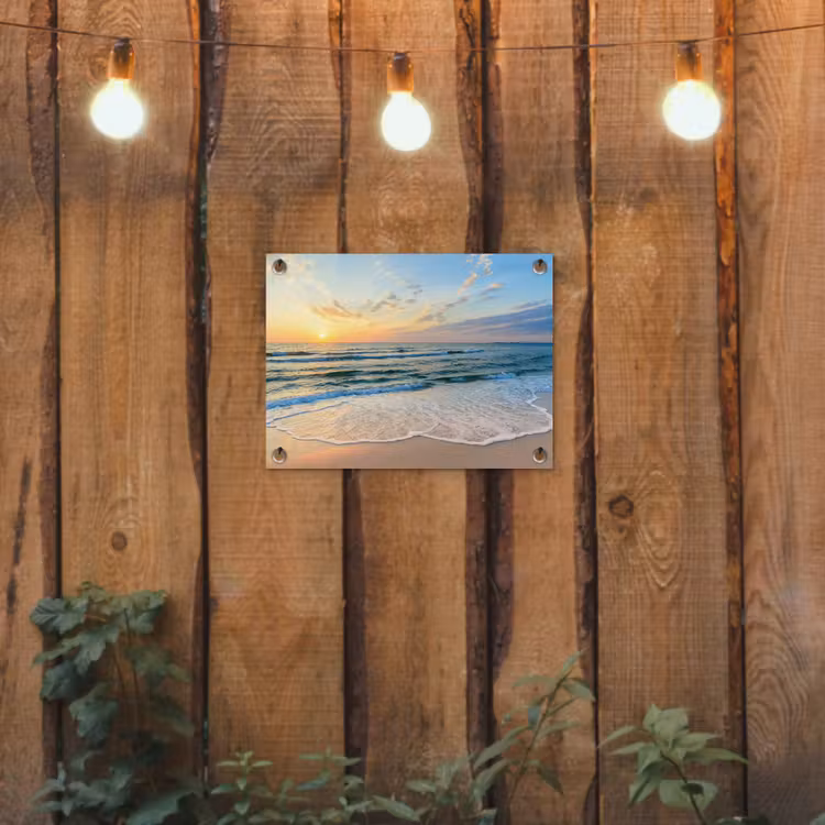Zonsondergang aan Zee tuinposter los doek klein -sfeer1
