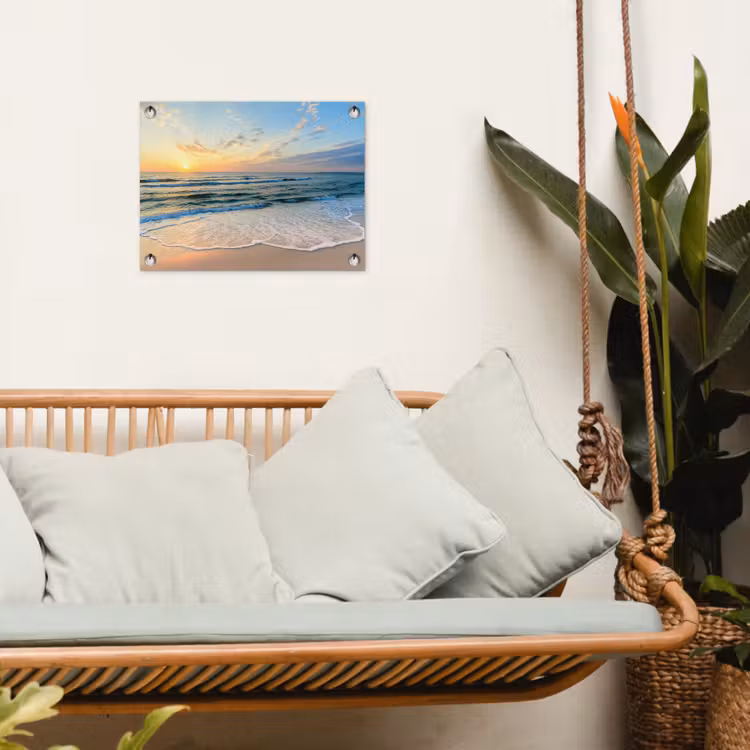 Zonsondergang aan Zee tuinposter los doek klein -sfeer7