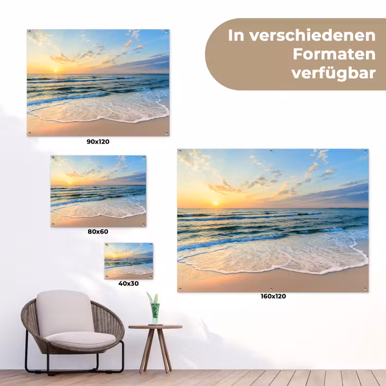 Zonsondergang aan Zee tuinposter los doek klein -Xsfeer9_DE
