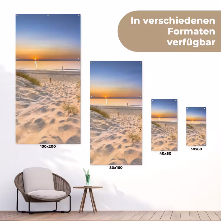 Zonsondergang aan Zee tuinposter los doek klein -Xsfeer9_DE