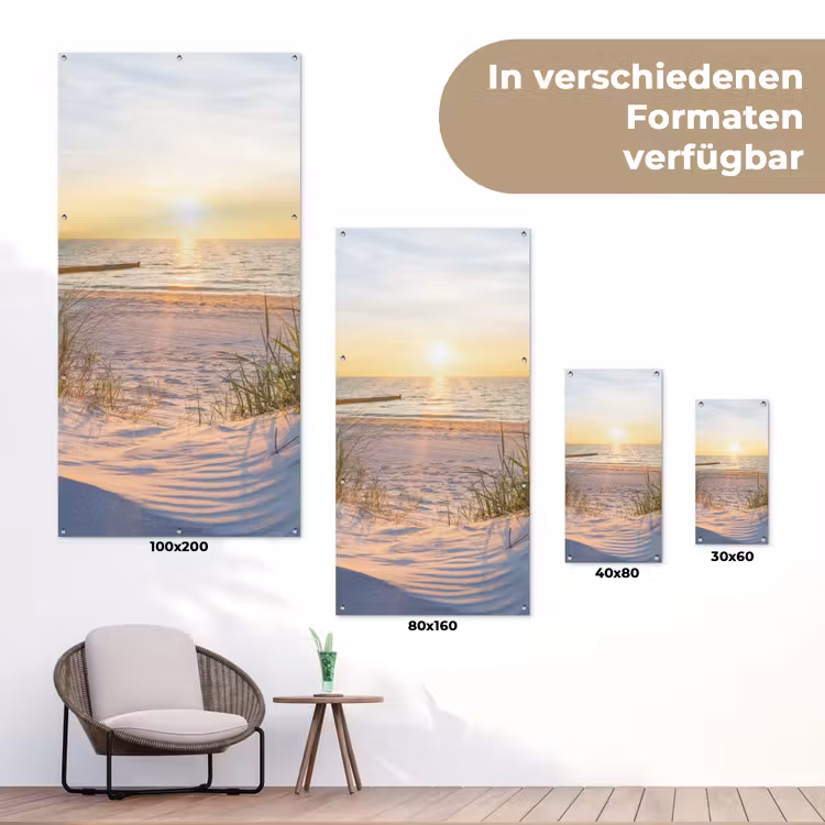 Zonsondergang op het Strand tuinposter los doek klein -Xsfeer9_DE