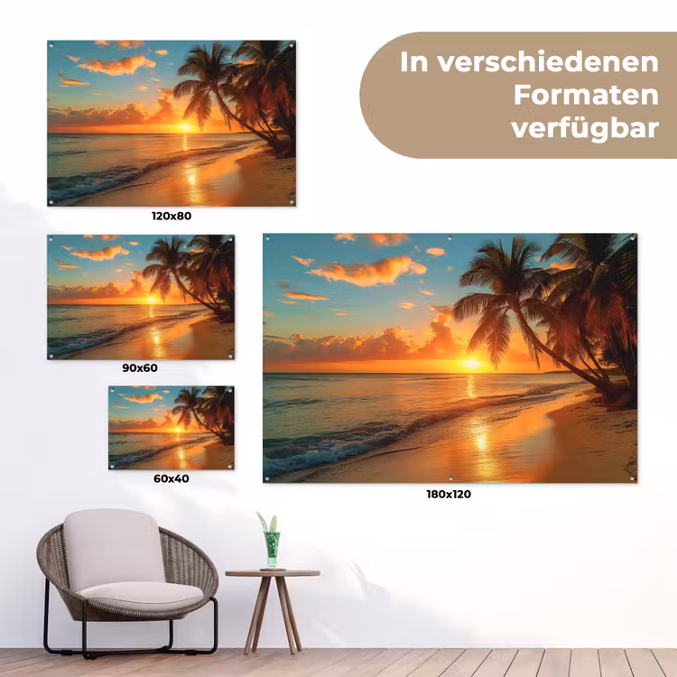 Strandzonsondergang in de Tropen tuinposter los doek klein -Xsfeer9_DE