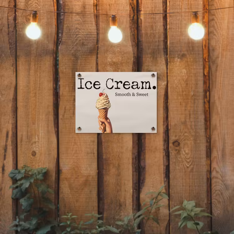 Ice cream - Softijs - Kleurrijk - Kers tuinposter los doek klein -sfeer1