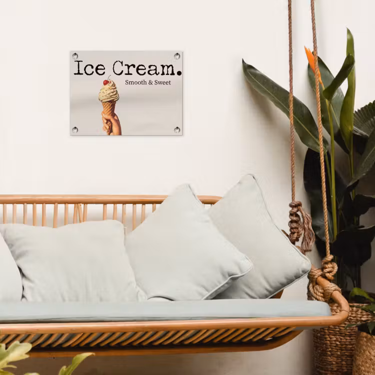 Ice cream - Softijs - Kleurrijk - Kers tuinposter los doek klein -sfeer7