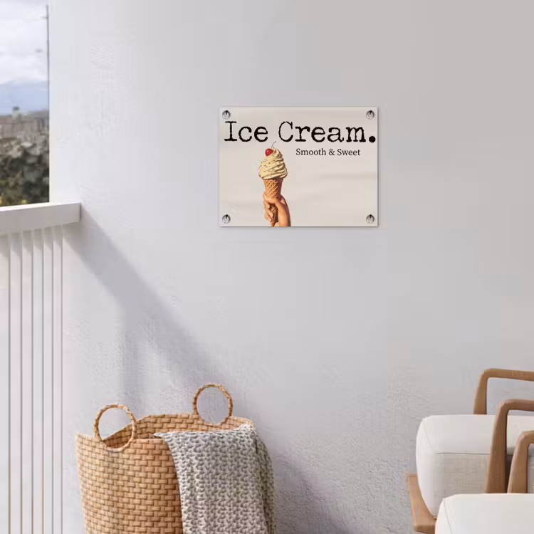 Ice cream - Softijs - Kleurrijk - Kers tuinposter los doek klein -sfeer8