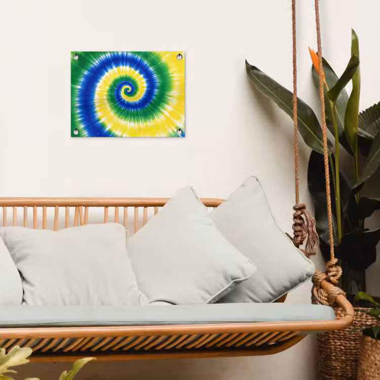 Spiraal - Groen - Draaiend tuinposter los doek klein -sfeer7