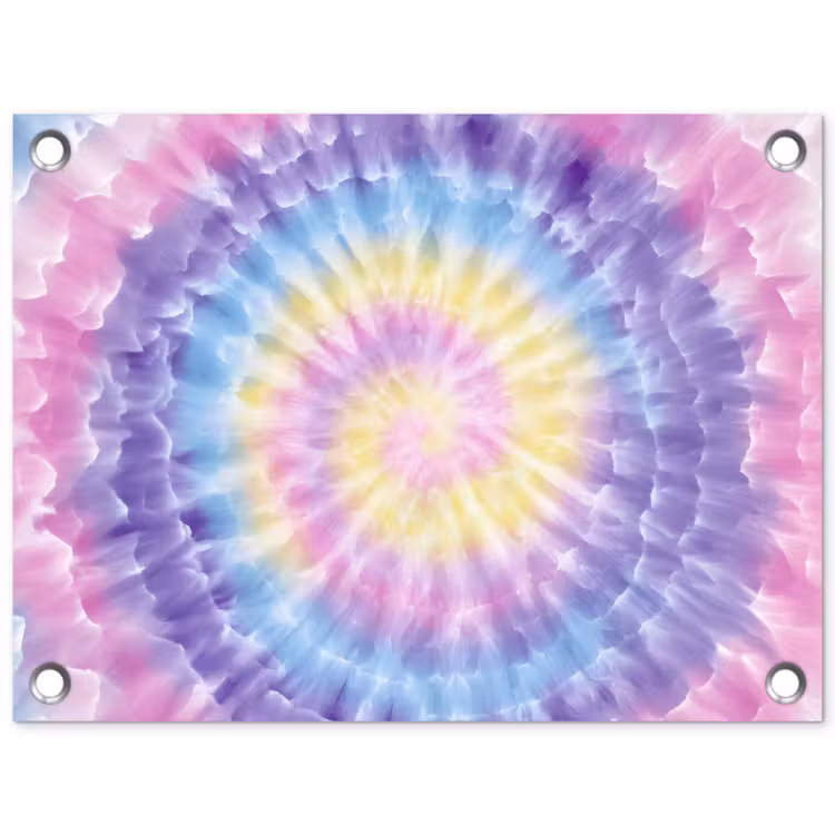 Spiraal - Tie dye - Pasteltinten tuinposter los doek klein -3d