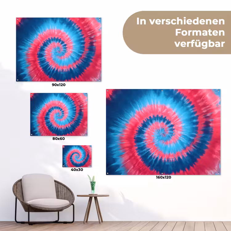 Spiraal - Roze - Draaiend tuinposter los doek klein -Xsfeer9_DE