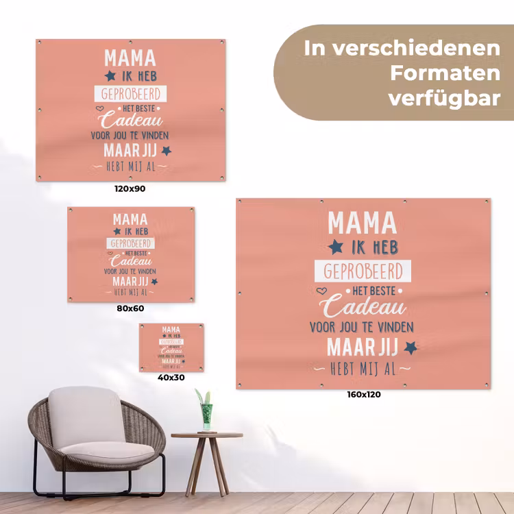 Spreuken - Mama - Quotes - Mama jij hebt ons al tuinposter los doek klein -Xsfeer9_DE