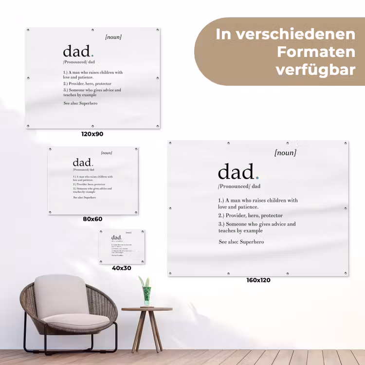 Spreuken - Papa definitie - Quotes - Dad tuinposter los doek klein -Xsfeer9_DE