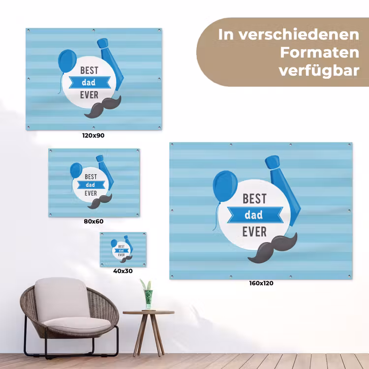 Spreuken - Quotes - Best dad ever - Vader tuinposter los doek klein -Xsfeer9_DE