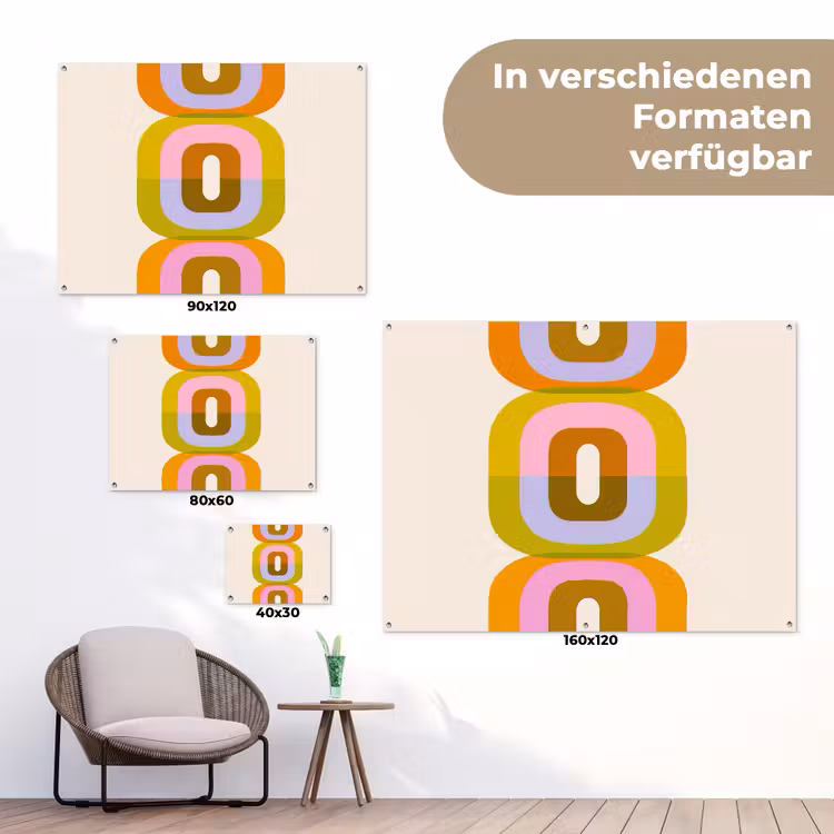 Stapel - Vormen - Geblokt - Oranje tuinposter los doek klein -Xsfeer9_DE