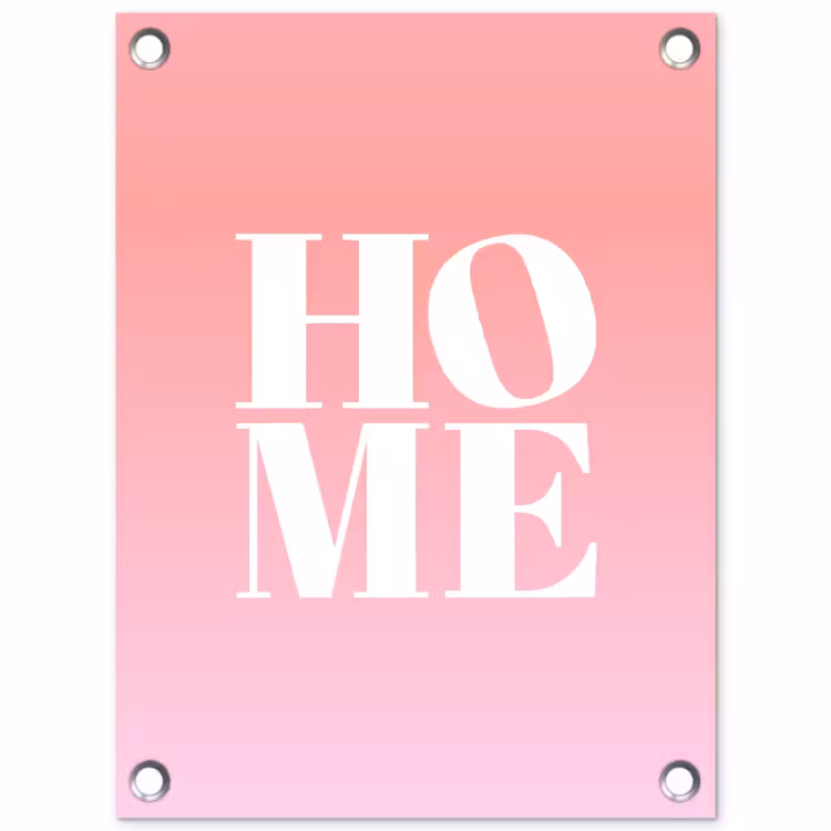 Home - Letters - Groot - Roze tuinposter los doek klein -3d
