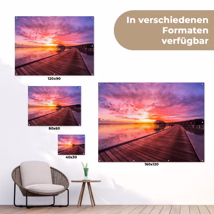 Steiger - Water - Zon - Roze - Horizon tuinposter los doek klein -Xsfeer9_DE