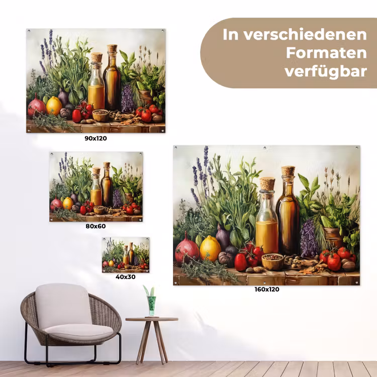 Stilleven - Kruiden - Specerijen - Fruit - Kleurrijk tuinposter los doek klein -Xsfeer9_DE