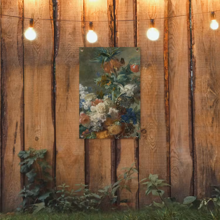 Stilleven met bloemen - Schilderij van Jan van Huysum tuinposter los doek klein -sfeer1