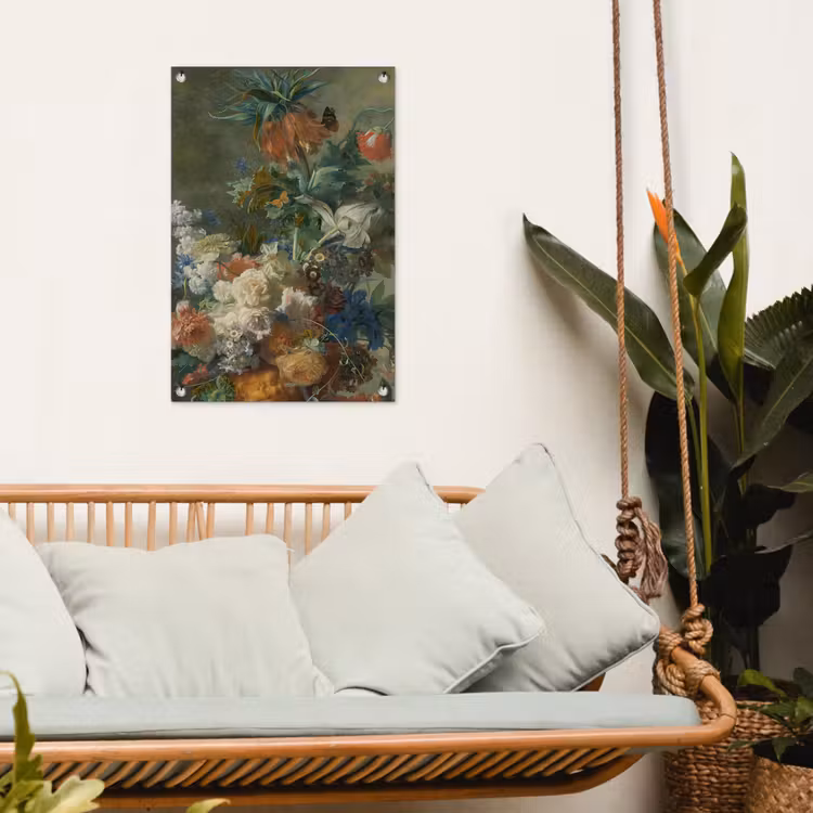 Stilleven met bloemen - Schilderij van Jan van Huysum tuinposter los doek klein -sfeer7