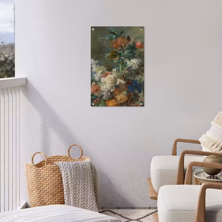 Stilleven met bloemen - Schilderij van Jan van Huysum tuinposter los doek klein -sfeer8
