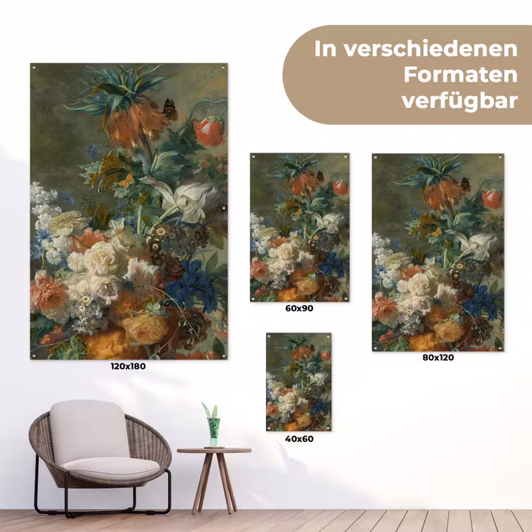 Stilleven met bloemen - Schilderij van Jan van Huysum tuinposter los doek klein -Xsfeer9_DE