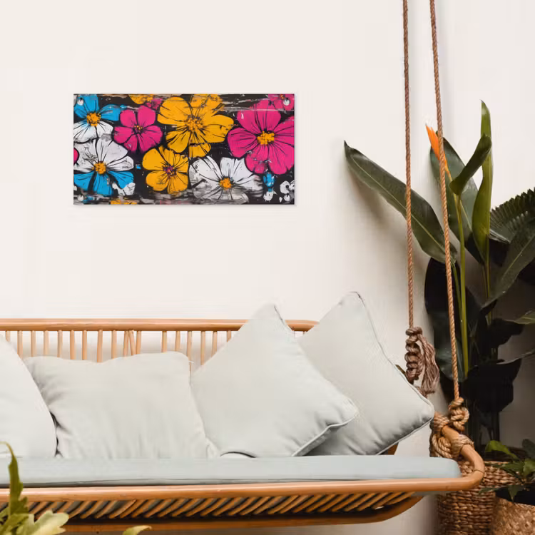 Street Art - Bloemen - Mix tuinposter los doek klein -sfeer7