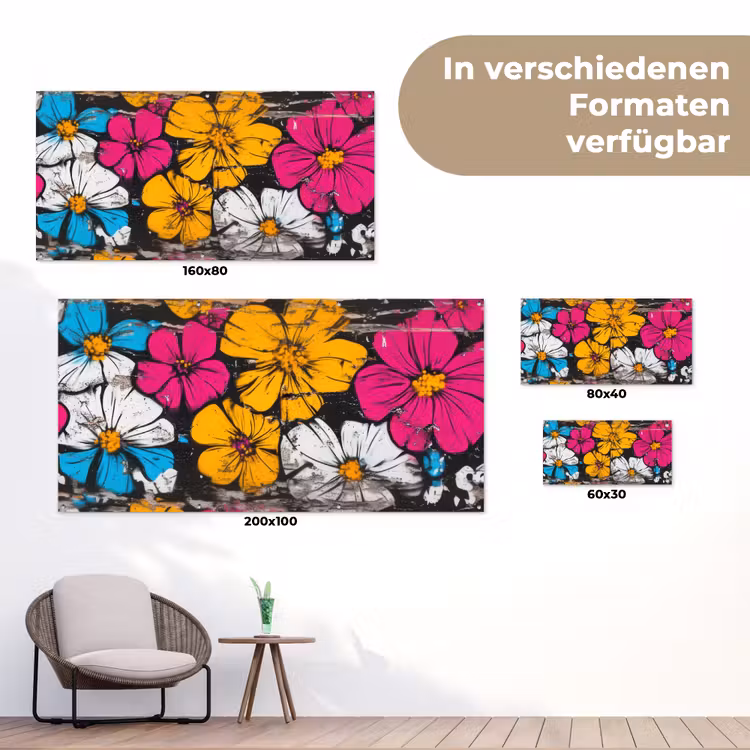 Street Art - Bloemen - Mix tuinposter los doek klein -Xsfeer9_DE