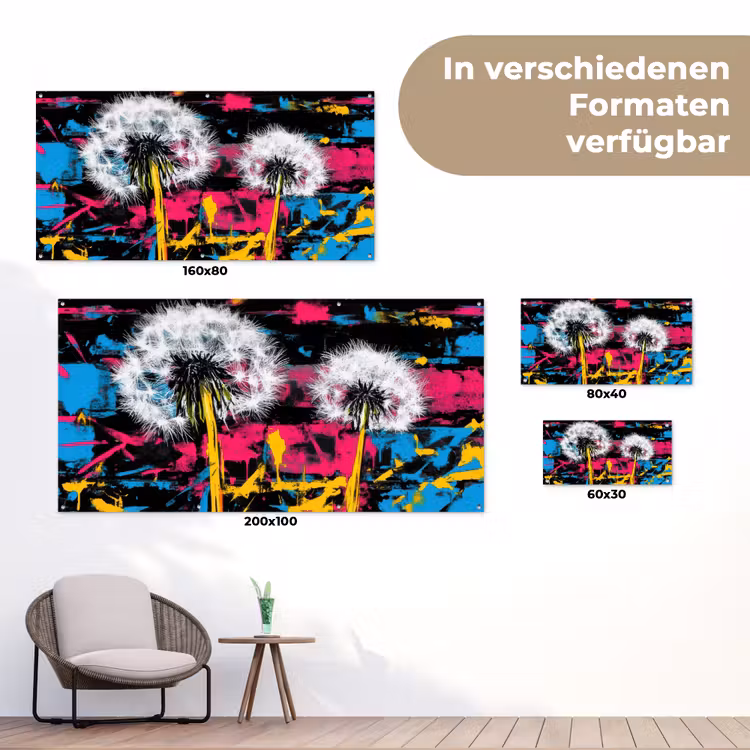 Street Art - Kleurrijk - Muur tuinposter los doek klein -Xsfeer9_DE