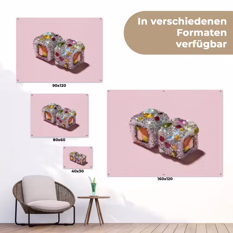 Sushi - Rolletjes - Steentjes - Kleurrijk tuinposter los doek klein -Xsfeer9_DE