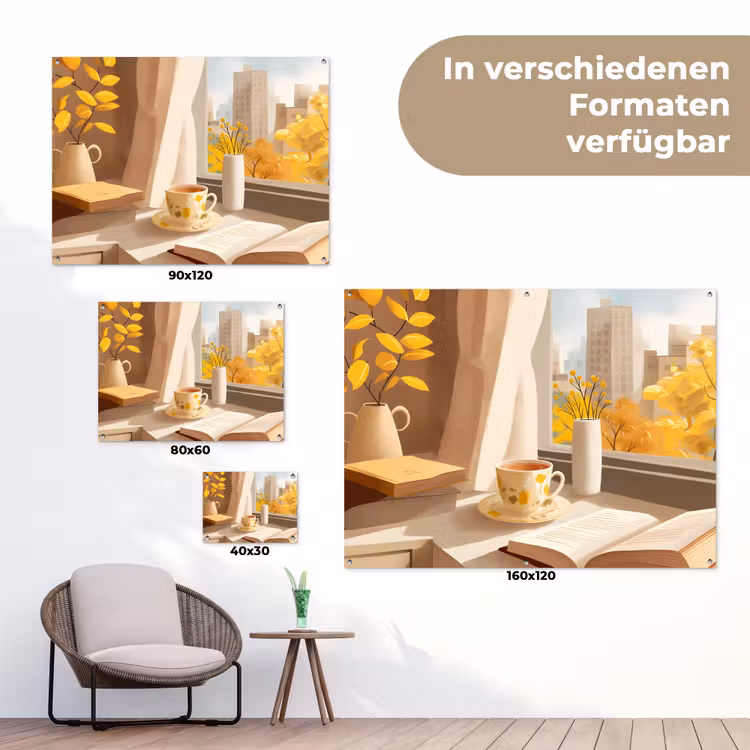 Thee - Boek - Thee - Herfst tuinposter los doek klein -Xsfeer9_DE