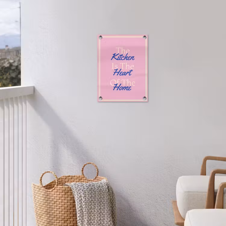 Tekst - Blauw - Keuken - Kader tuinposter los doek klein -sfeer8