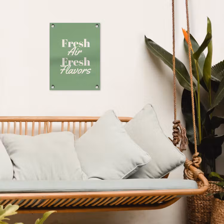 Tekst - Groen - Sierlijk - Letters tuinposter los doek klein -sfeer7