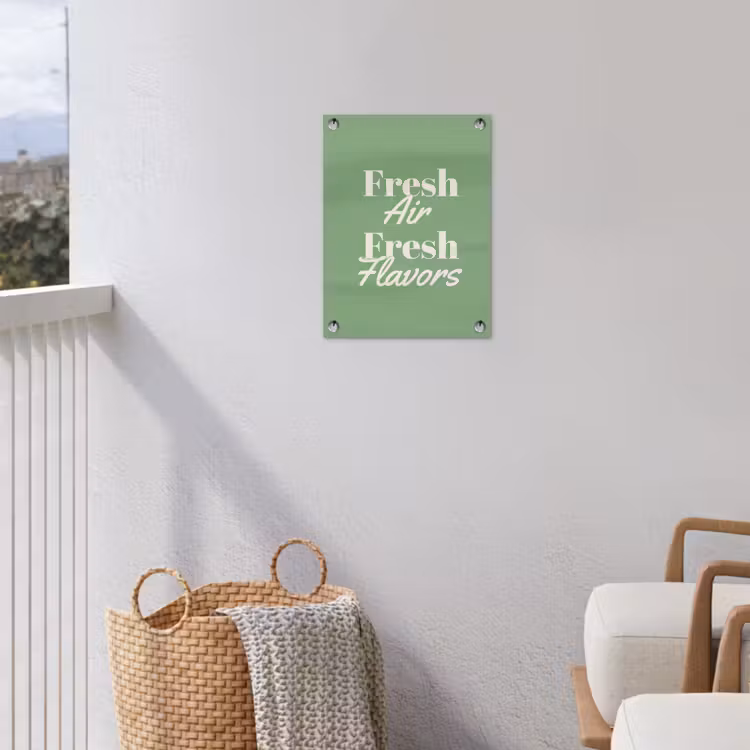 Tekst - Groen - Sierlijk - Letters tuinposter los doek klein -sfeer8