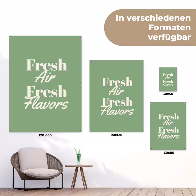 Tekst - Groen - Sierlijk - Letters tuinposter los doek klein -Xsfeer9_DE