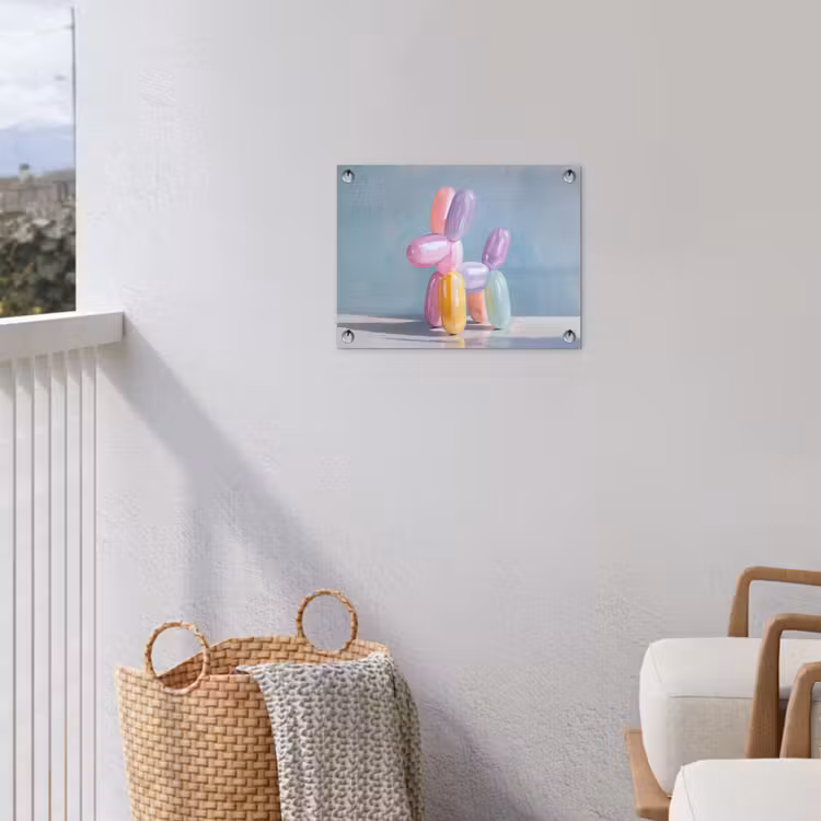 Dier - Ballon - Pasteltinten - Glanzend tuinposter los doek klein -sfeer8