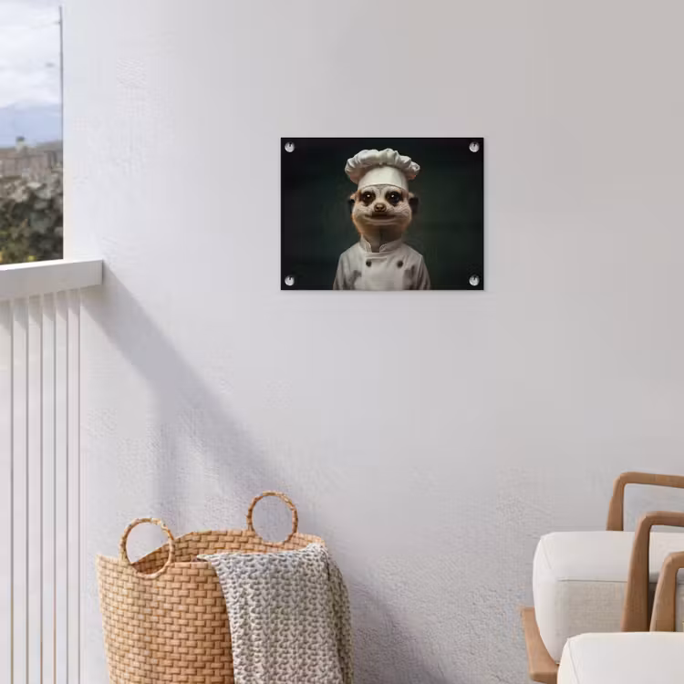 Dier - Kok - Stokstaartje tuinposter los doek klein -sfeer8