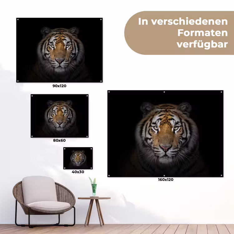 Tijger in de schaduw tuinposter los doek klein -Xsfeer9_DE