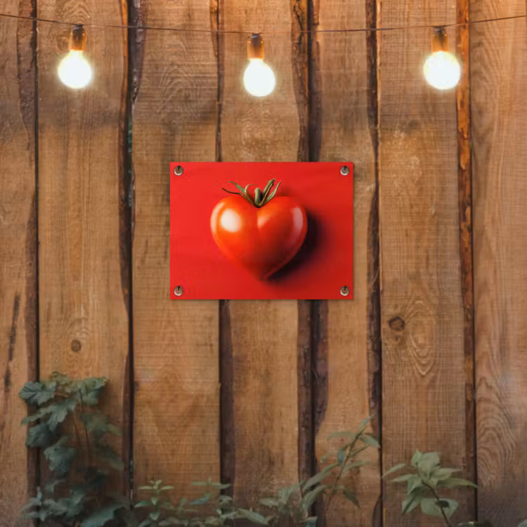 Tomaat - Rood - Hart tuinposter los doek klein -sfeer1
