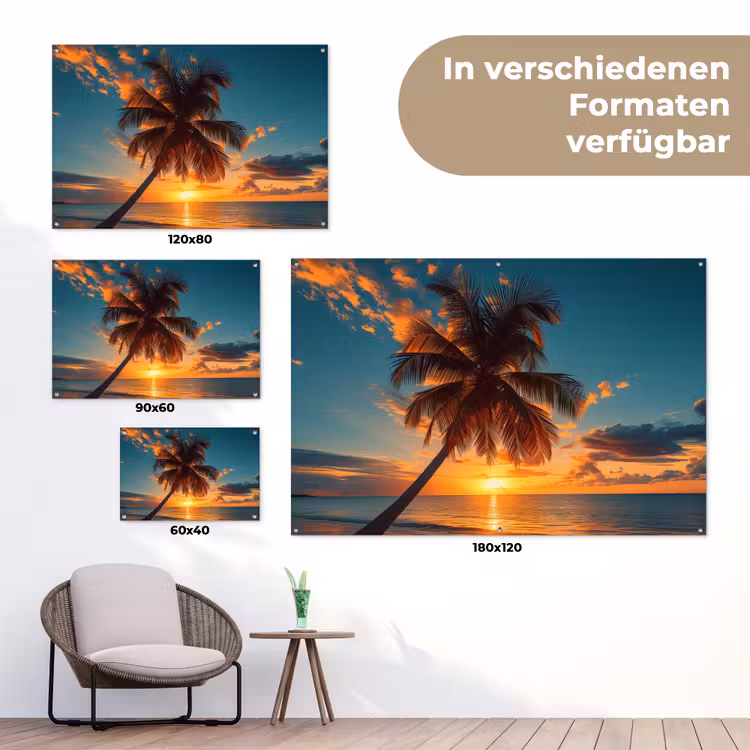 Tropische Droomzonsondergang tuinposter los doek klein -Xsfeer9_DE