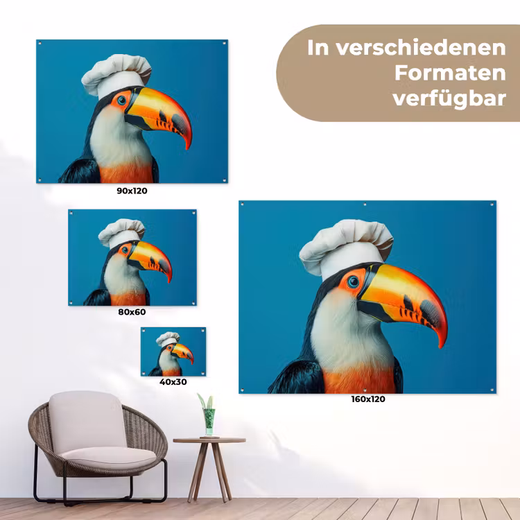 Toekan - Papegaai - Vogel - Koksmuts tuinposter los doek klein -Xsfeer9_DE