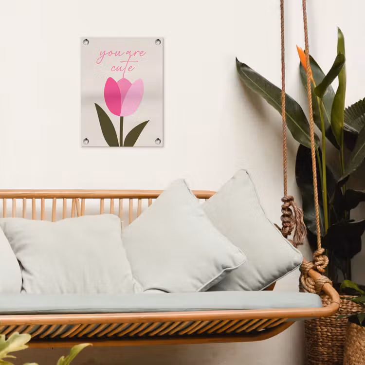 Tulp - Roze - Valentijn - Bloem tuinposter los doek klein -sfeer7