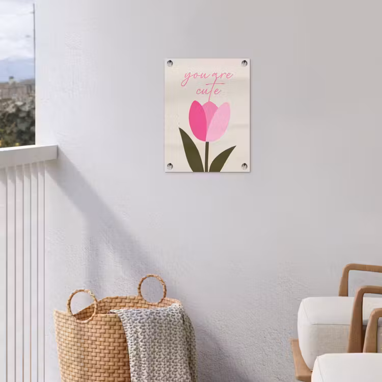 Tulp - Roze - Valentijn - Bloem tuinposter los doek klein -sfeer8