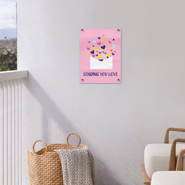 Envelop - Love - Hartjes - Valentijn tuinposter los doek klein -sfeer8