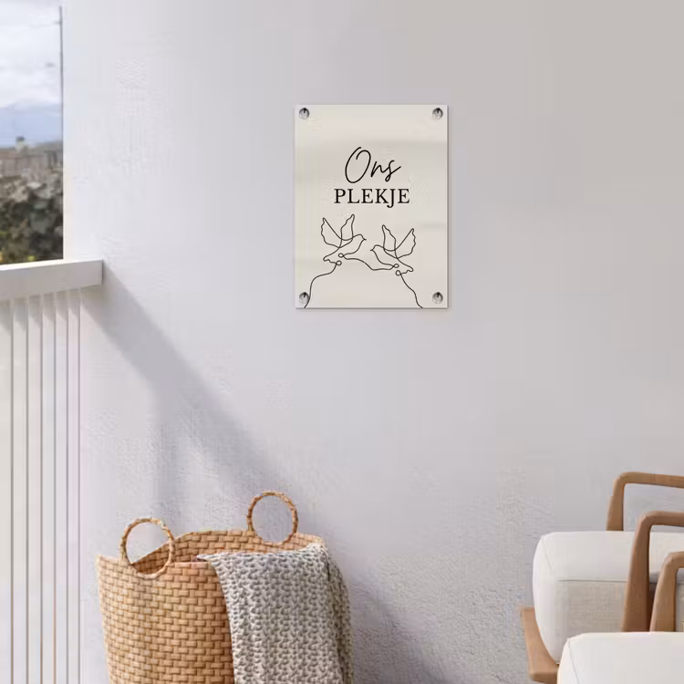 Ons Plekje met Vogels tuinposter los doek klein -sfeer8