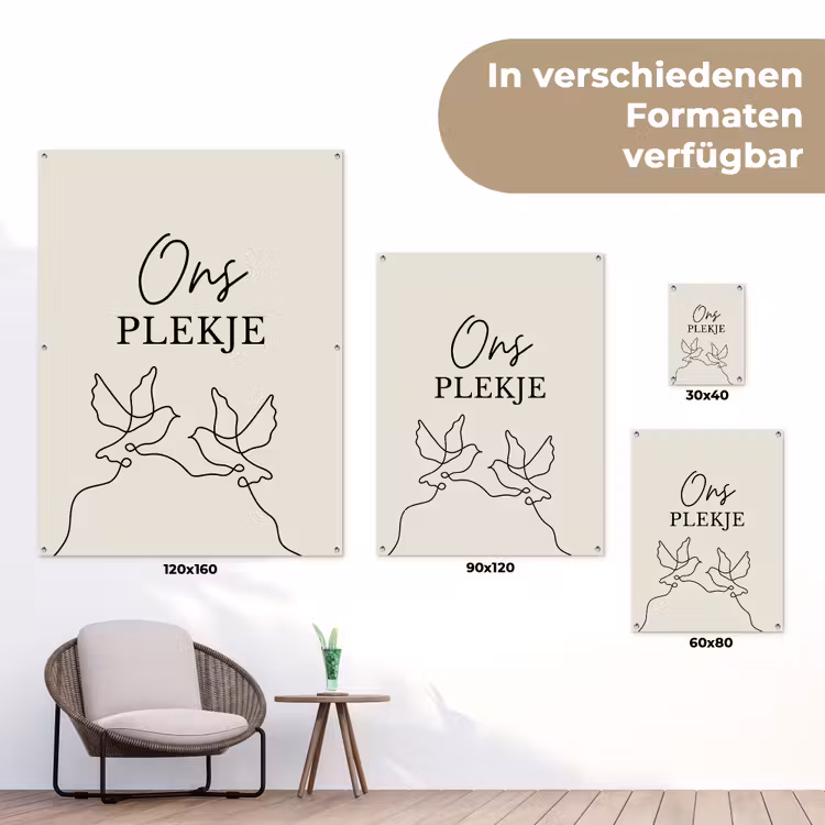Ons Plekje met Vogels tuinposter los doek klein -Xsfeer9_DE