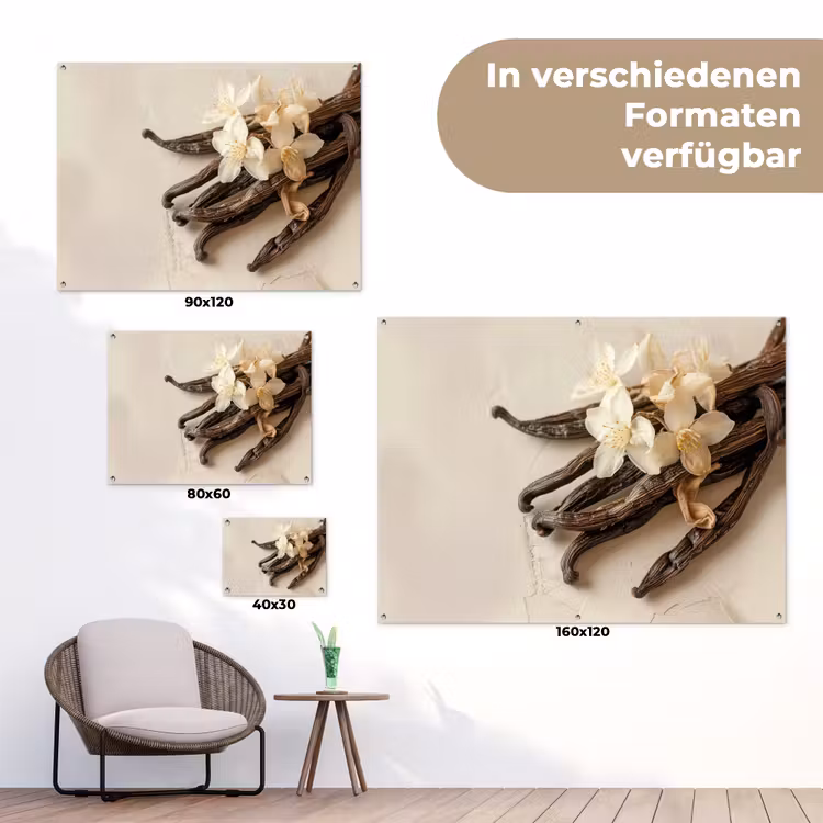 Vanille - Bloemen - Beige tuinposter los doek klein -Xsfeer9_DE