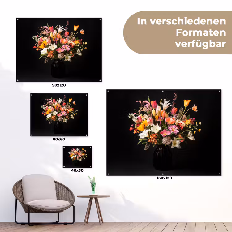Vaas - Bloemen - Tulpen tuinposter los doek klein -Xsfeer9_DE