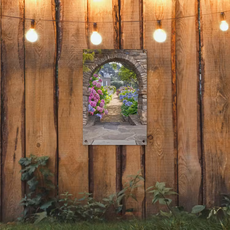 Verstopte tuin tuinposter los doek klein -sfeer1