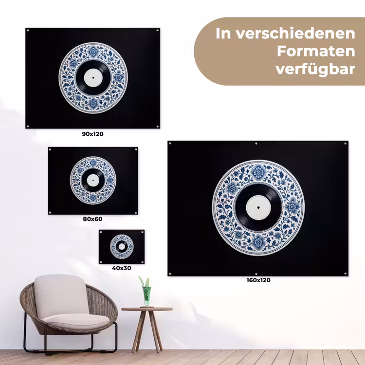 Vinyl - LP - Delfts Blauw - Muziek tuinposter los doek klein -Xsfeer9_DE