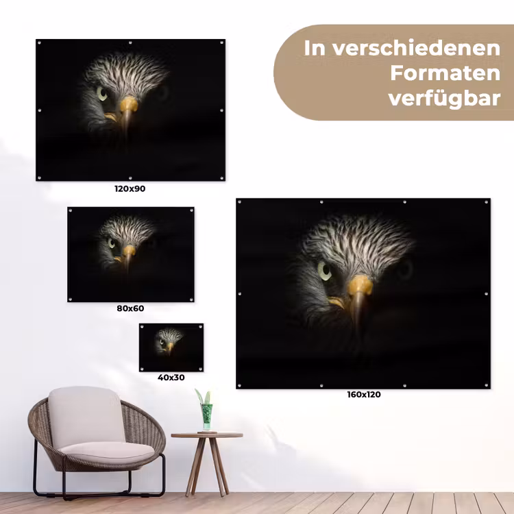 Vogel - Adelaar - Roofvogels - Oog - Snavel - Licht tuinposter los doek klein -Xsfeer9_DE