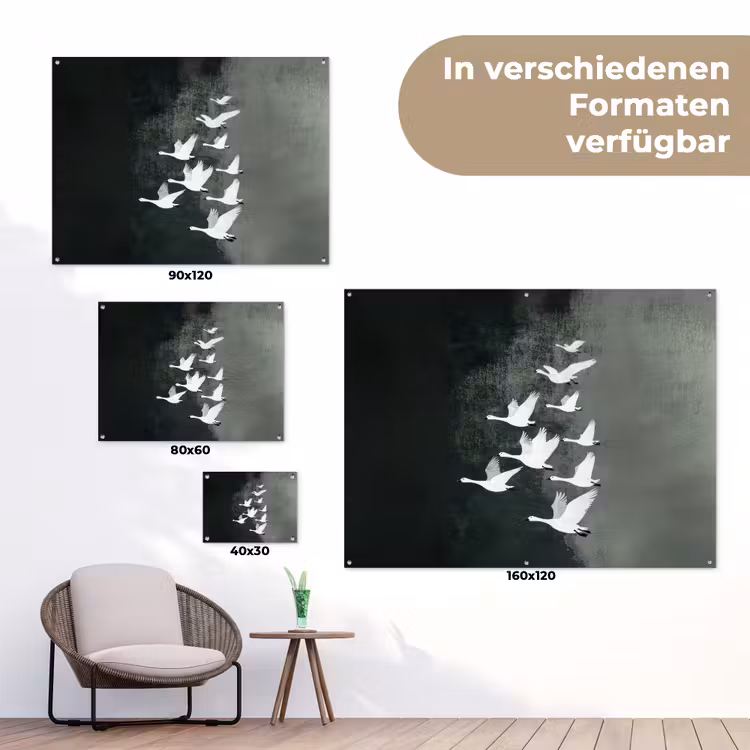 Vogel - Japandi - Groen tuinposter los doek klein -Xsfeer9_DE